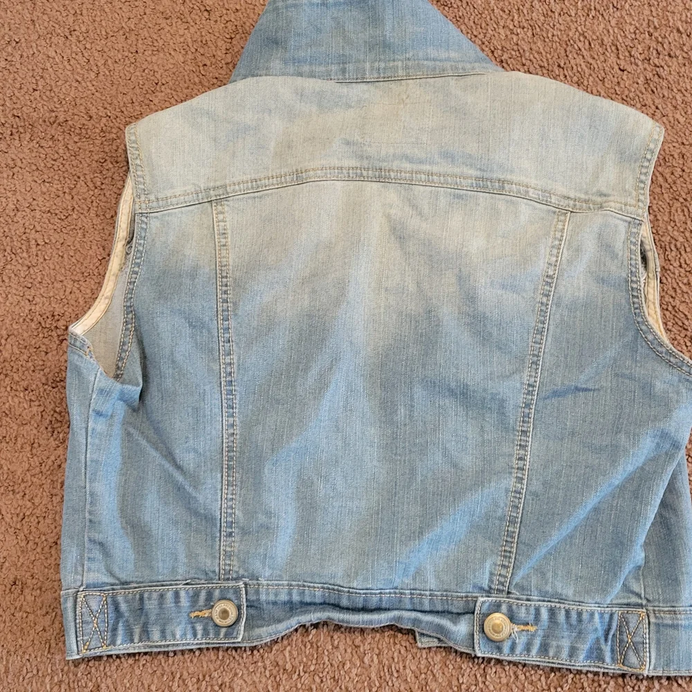 l&M Jeans Light Blue Washed Denim Vest Size M Y2K - Picture 5 of 7